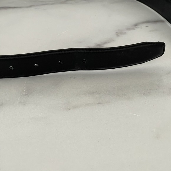 Columbia Black Genuine Full Grain Leather Men's Belt Size 32 Silver Buckle - Picture 4 of 5